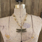 Whispering Bronze Dragonfly Layered Necklace