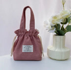 Corduroy Drawstring Mini Bag
