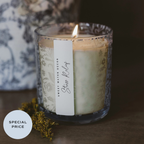 *NEW* Stress Relief 12 oz Soy Candle, Blue Tinted Floral Jar
