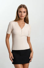 Harper Button Detail Top