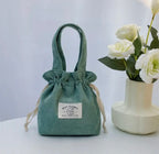 Corduroy Drawstring Mini Bag
