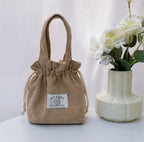 Corduroy Drawstring Mini Bag