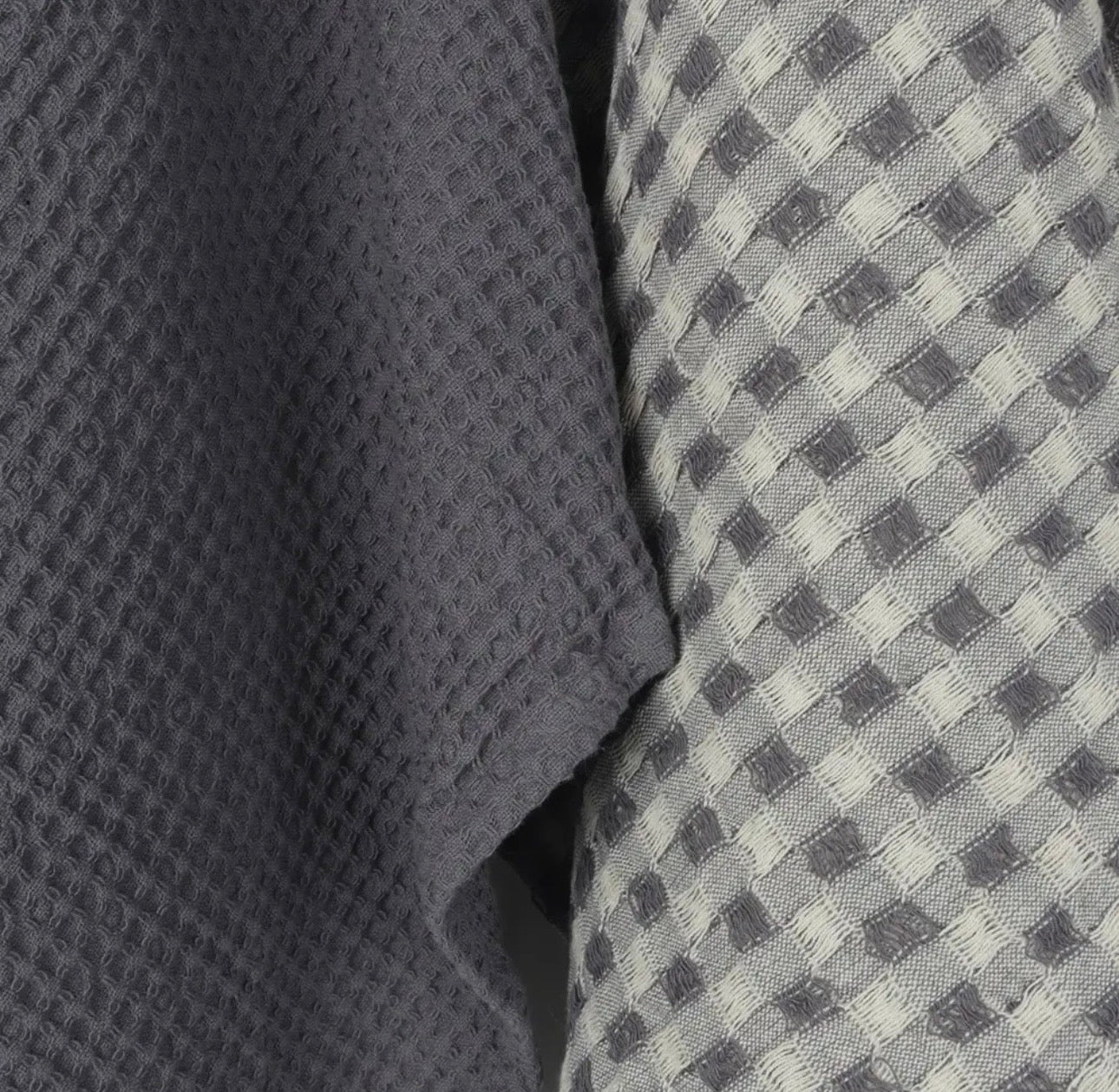 Taupe Waffle Weave Tea Towel Set (Set of 2)