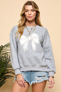 Soft Bow Graphic Sweatshirt