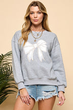 Soft Bow Graphic Sweatshirt