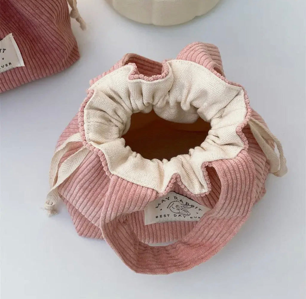 Corduroy Drawstring Mini Bag