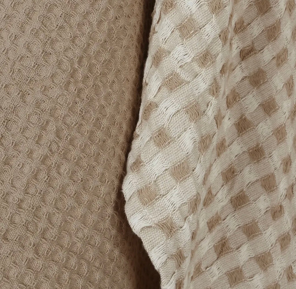 Taupe Waffle Weave Tea Towel Set (Set of 2)