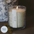 *NEW* Spa Day 12 oz Soy Candle, Blue Tinted Floral Jar