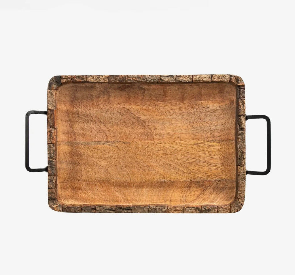 Artisan Mango Wood Bark Tray