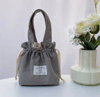 Corduroy Drawstring Mini Bag