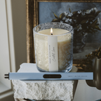 *NEW* Coastal Lemon 12 oz Soy Candle, Blue Tinted Floral Jar