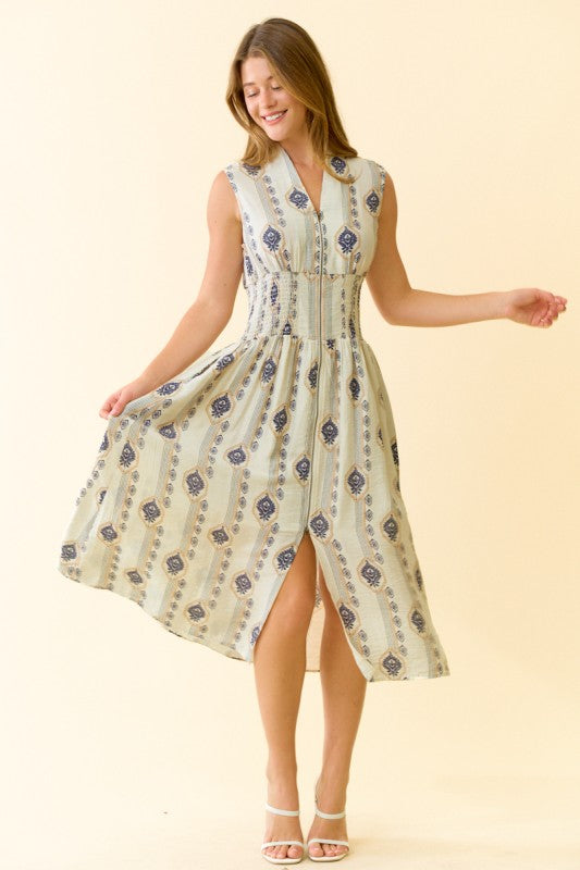Meadow Zip Midi Dress