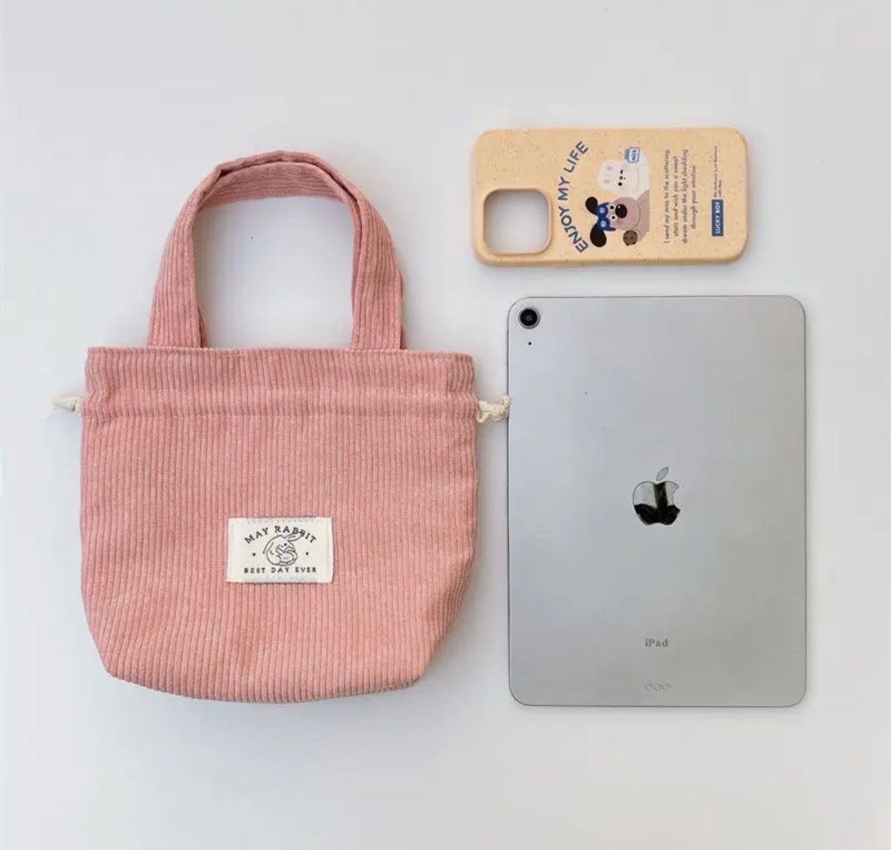 Corduroy Drawstring Mini Bag