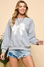 Soft Bow Graphic Sweatshirt