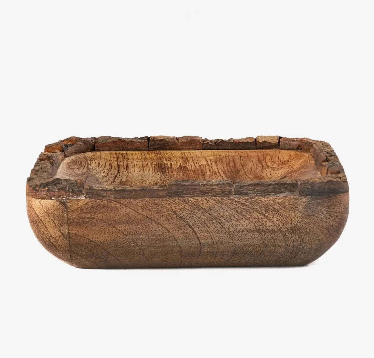 Rustic Mango Wood Bark Bowl