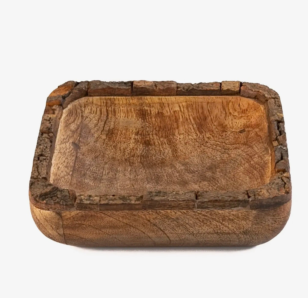 Rustic Mango Wood Bark Bowl