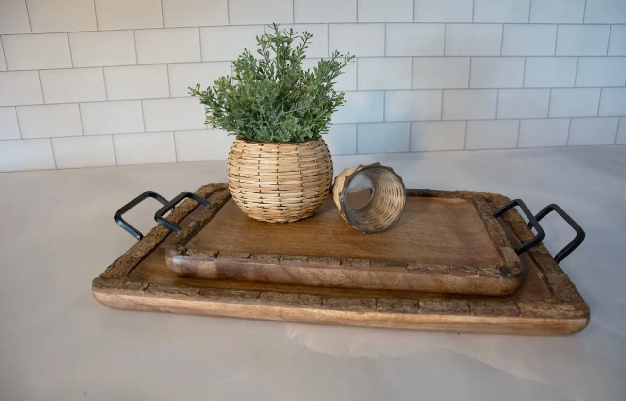 Artisan Mango Wood Bark Tray