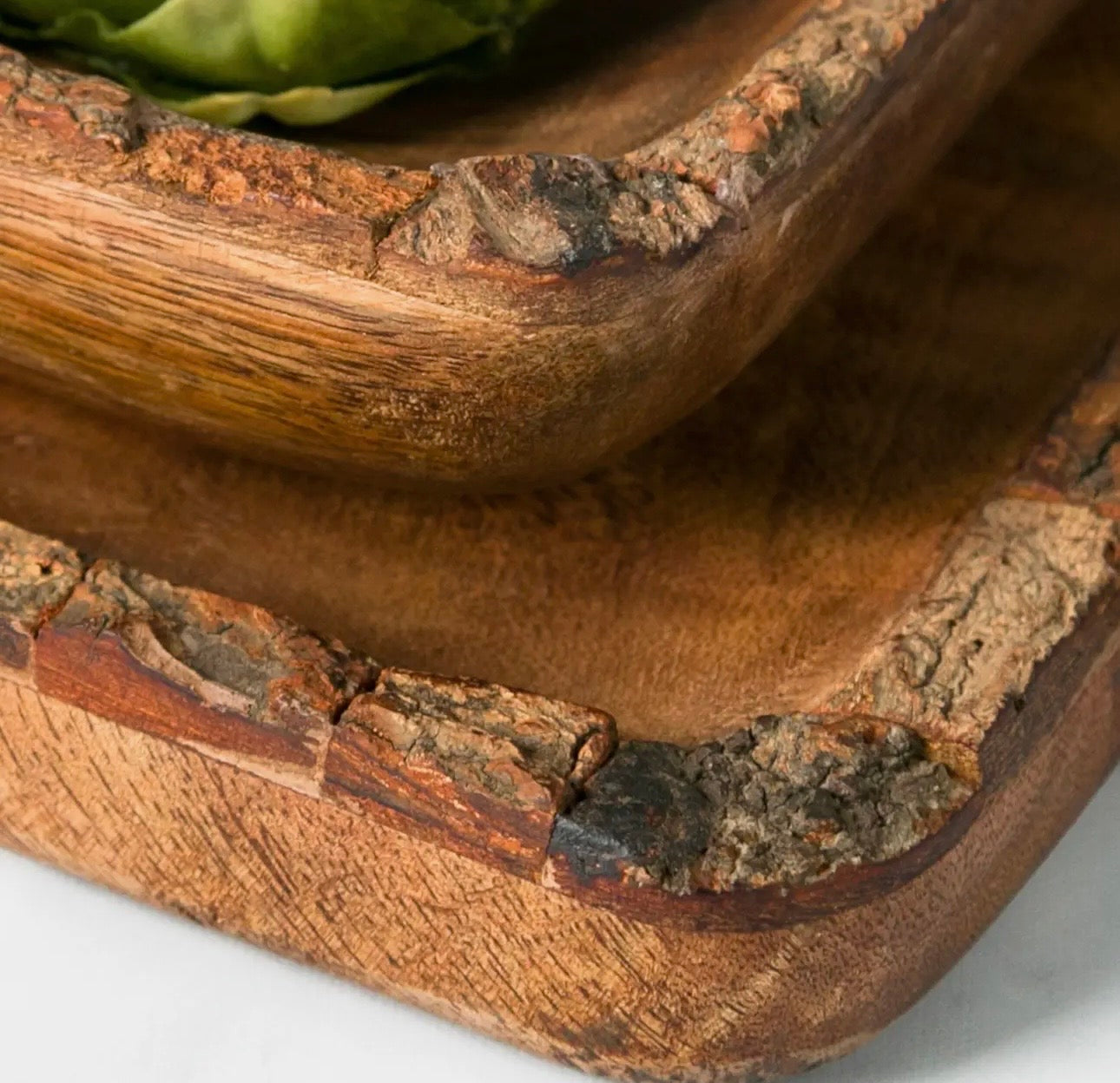 Rustic Mango Wood Bark Bowl