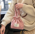 Corduroy Drawstring Mini Bag