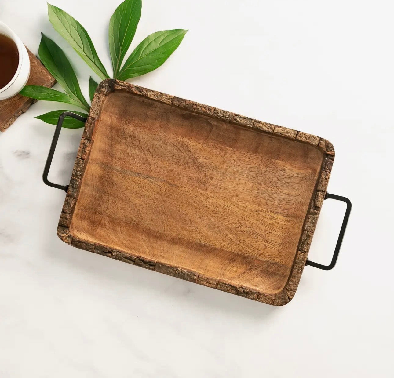 Artisan Mango Wood Bark Tray