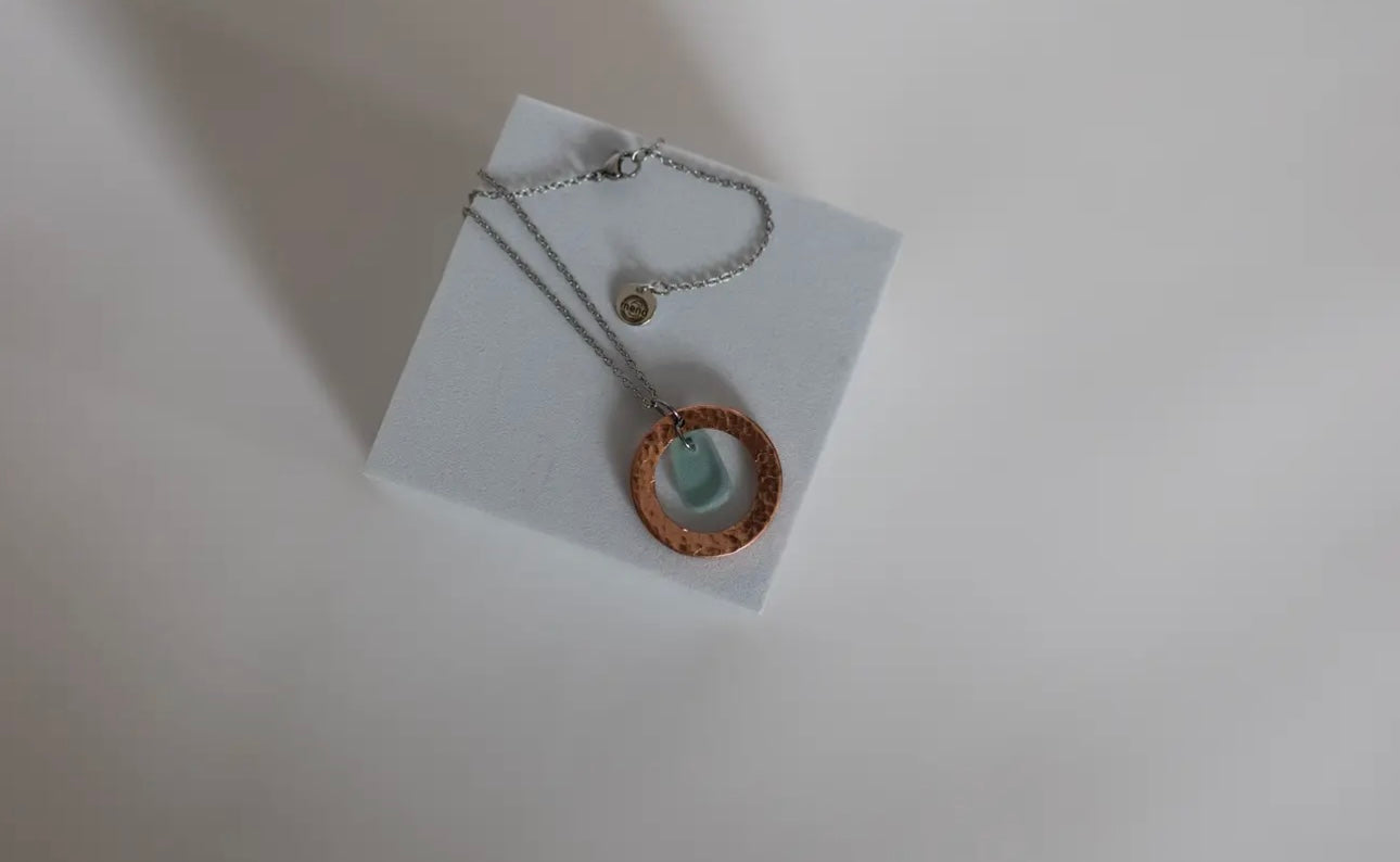 Restored Copper & Glass Survivor Story Necklace