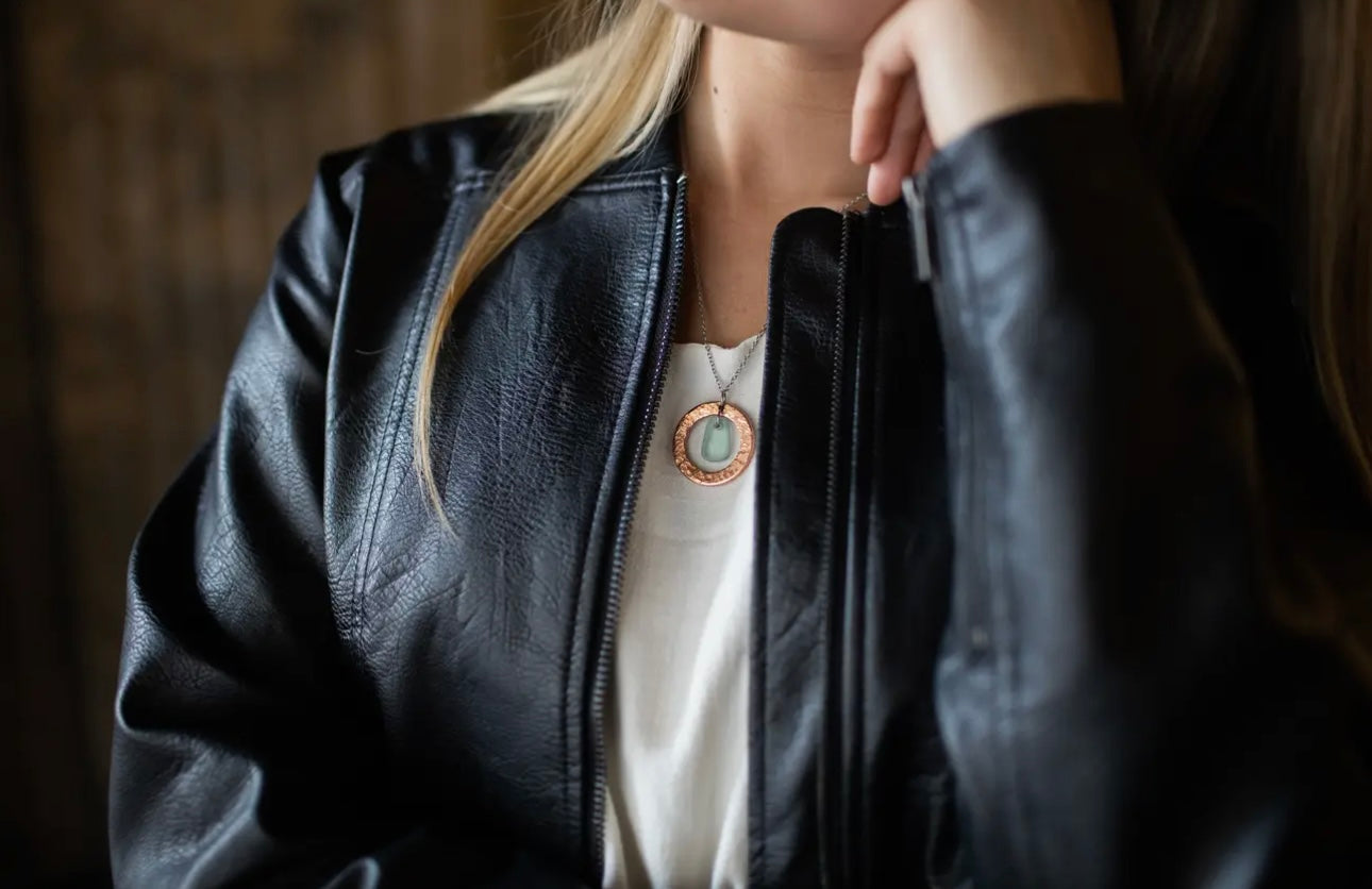 Restored Copper & Glass Survivor Story Necklace