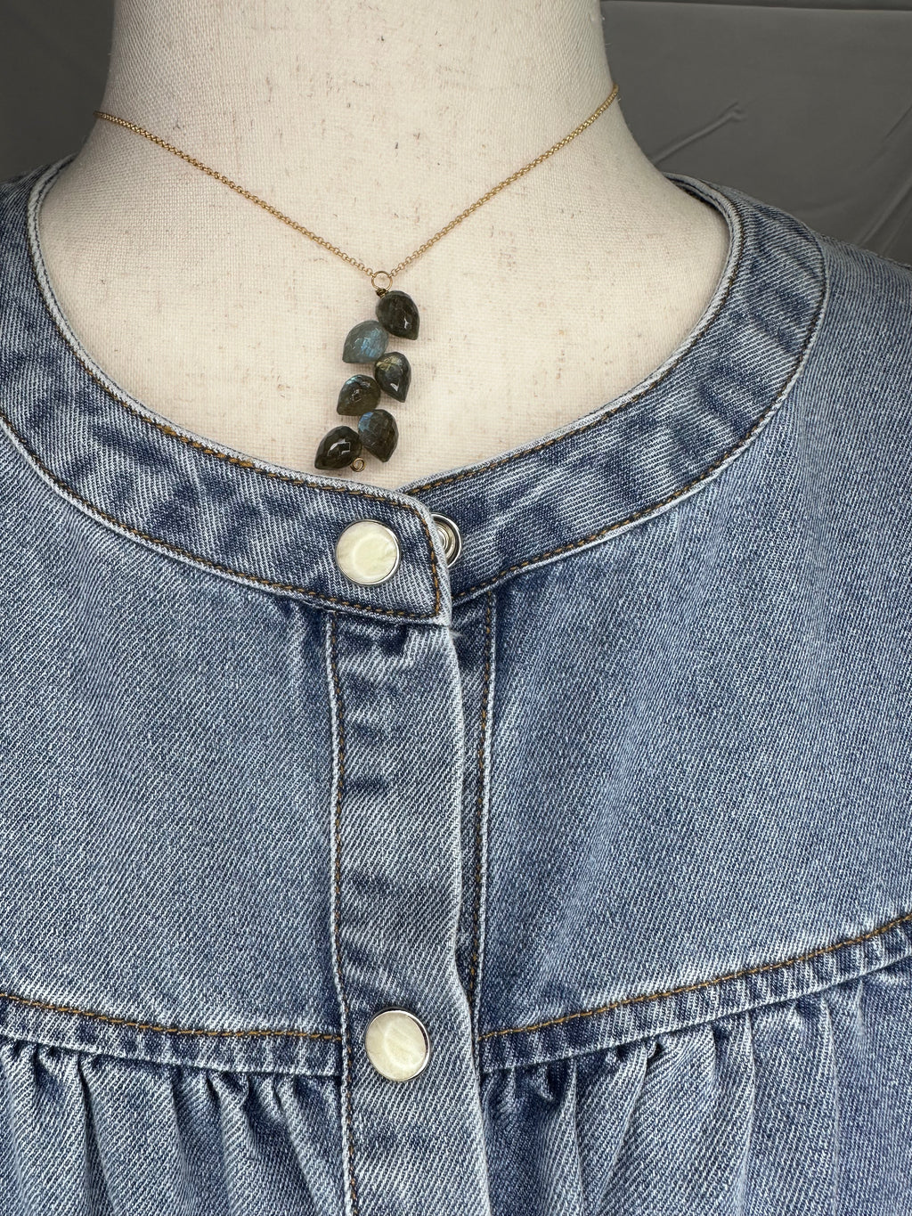 Everyday Ruffle Sleeve Denim Shirt Dress