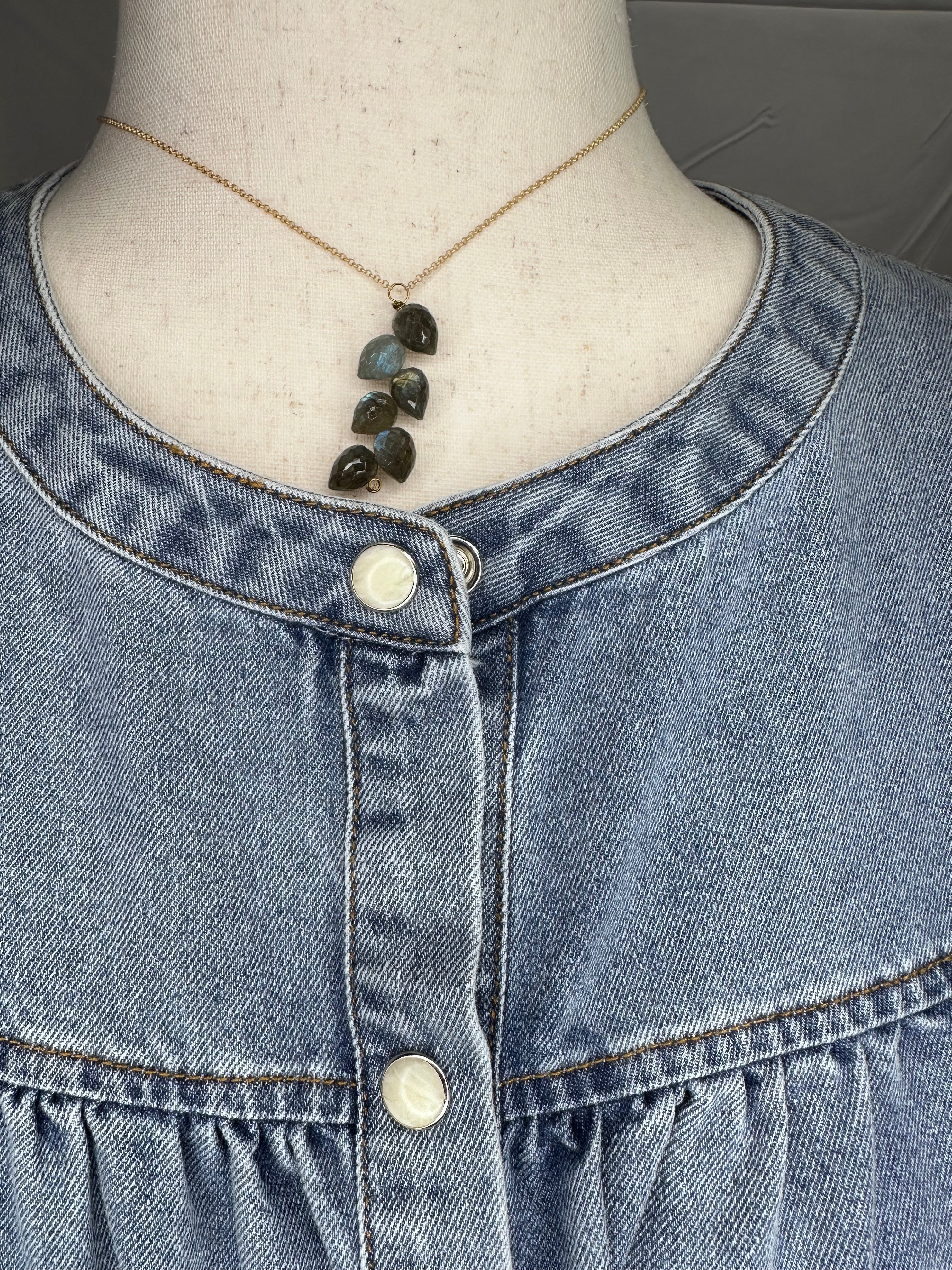 Everyday Ruffle Sleeve Denim Shirt Dress