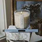 *NEW* Stress Relief 12 oz Soy Candle, Blue Tinted Floral Jar